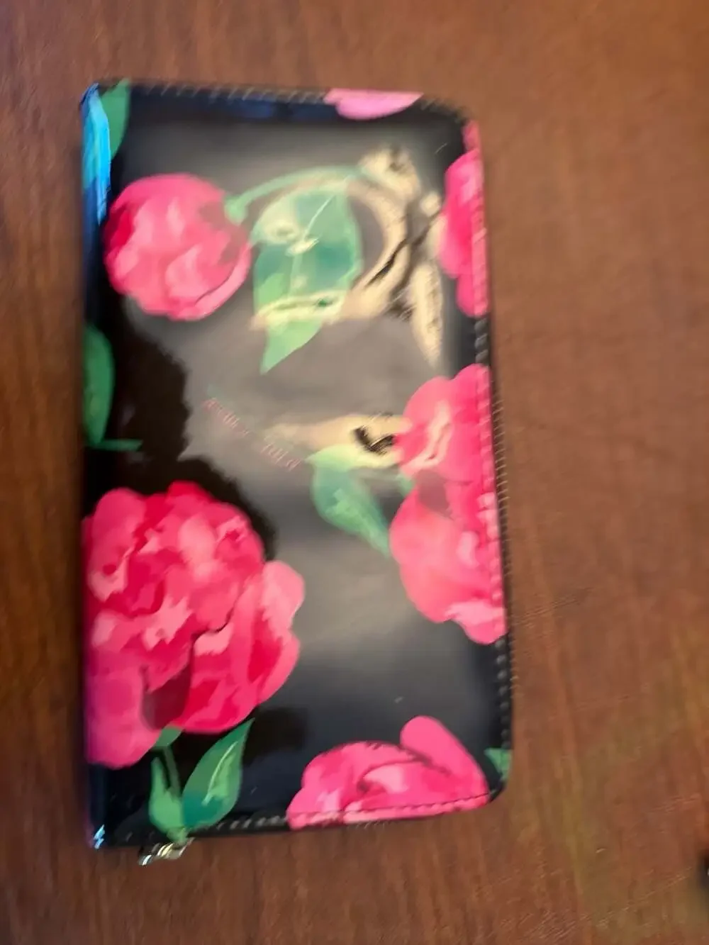 Betsey Johnson Pink Floral Peony Zip‎ Around Wallet